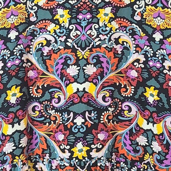 LOFT Floral Button Front Tiered Multicolor Floral Long Sleeve Dress Size XL - Picture 7 of 13